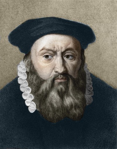 Portrait de Jean Calvin (1509-1564), réformateur religieux et écrivain français. - Unknown artist