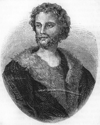 Portrait de Mathurin Régnier. Poète français (1573-1613) Gravure de 1866. - Unknown artist