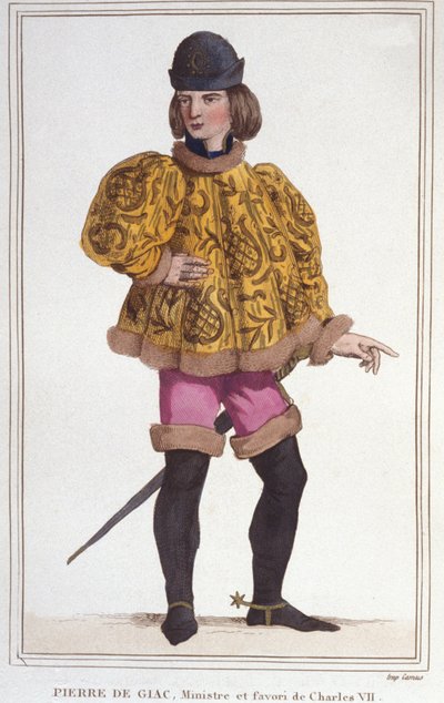 Portrait de Pierre de Giac, favori de Charles VII, ministre et surintendant des finances. Gravure de 1830 - Unknown artist