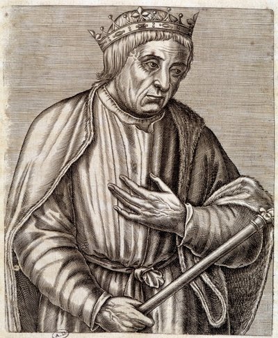 Portrait du roi de Pologne Casimir III le Grand. 1310-1370. Gravure du 17e siècle. - Unknown artist