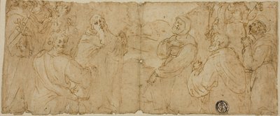 Saints franciscains en adoration - Unknown Florentine