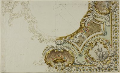 Esquisse de la décoration du plafond - Unknown Italian