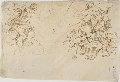 Deux figures dans les nuages - Unknown Italian
