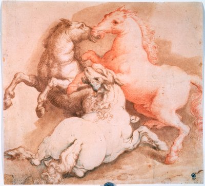 Chevaux combattants, vers 1550-1600 - Unknown Old Master