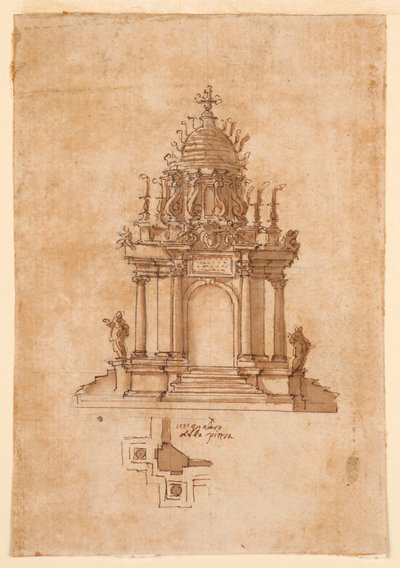 Dessin, Catafalque, vers 1631 - Unknown artistUnknown artist