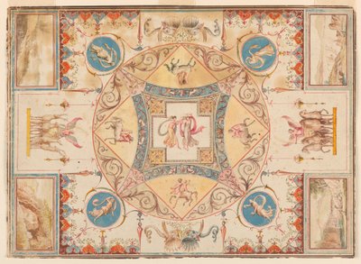 Dessin, plafond de la villa d