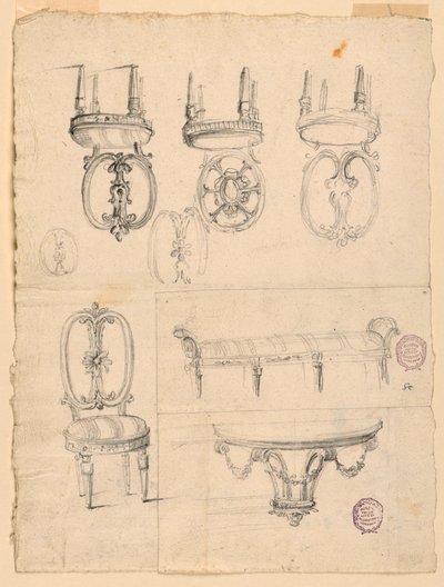 Dessin, chaises et croquis d