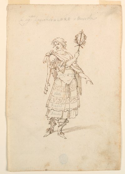 Dessin, création de costumes : Valor et Musique pour un ballet, vers 1720 - Unknown artistUnknown artist
