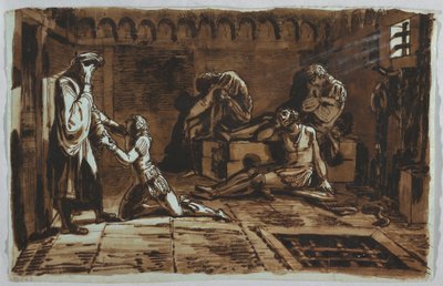 Dessin, Mort du comte Ugolino et de ses fils, 1815-1823 - Unknown artistUnknown artist