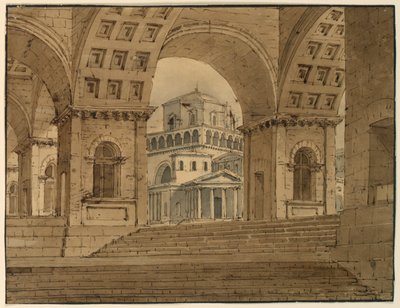 Dessin, Scénographie, Vue de la ville depuis le palais, début du 19e siècle - Unknown artistUnknown artist