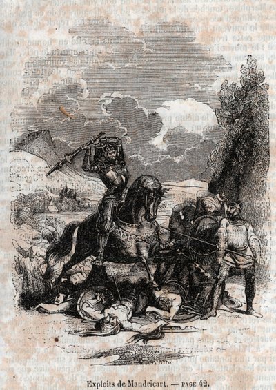 Gravure de 1851 de « Roland furieux » - Unknown artist