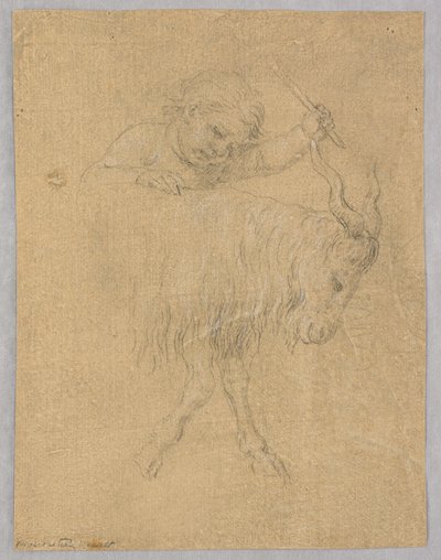 Un Garçon Conduisant une Chèvre - Unknown artist