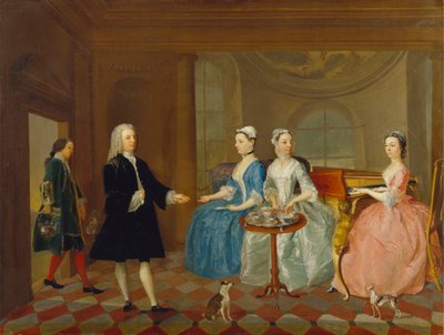 Une famille servie avec du thé, peut-être la famille Carter - Unknown artist