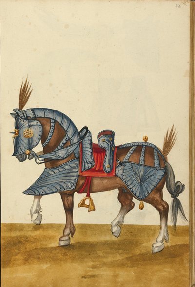 Un cheval en armure - Unknown artist