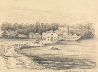 Une grande ferme sur un lac - Unknown artist