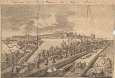 Vue en perspective de Prior Park, la résidence de Ralph Allen Esq. près de Bath - Unknown artist