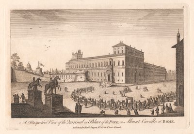 Vue en perspective du Quirinal ou Palais du Pape, sur le mont Cavalle à Rome - Unknown artist