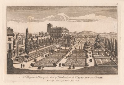 Vue en perspective du siège de Belvédère au Vatican près de Rome - Unknown artist