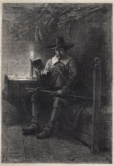 Un Puritain écossais - Illustration du 19e siècle pour le roman historique « Les Puritains d