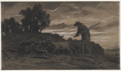 Un berger avec son troupeau - Unknown artist