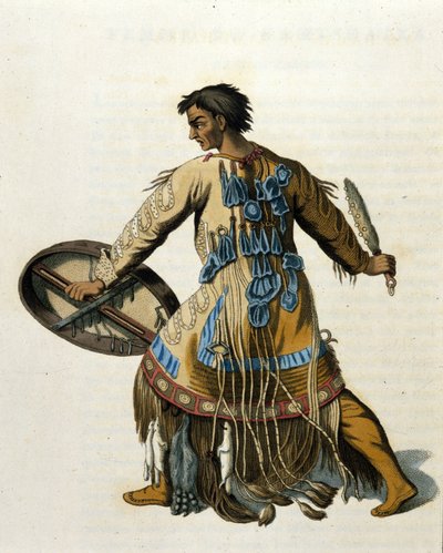 Un chaman sibérien. Gravure du XIXe siècle - Unknown artist