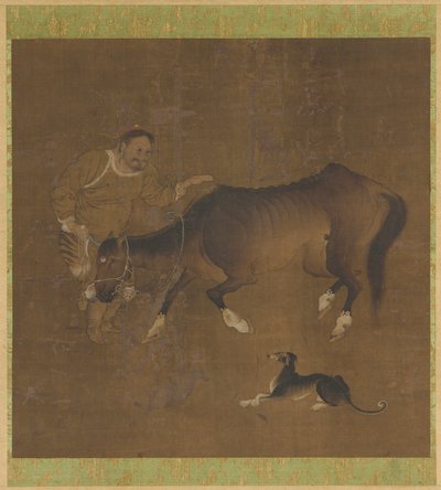 Un Tartar, un cheval émacié et un chien - Unknown artist