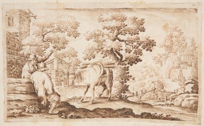 Scène de village - Unknown artist