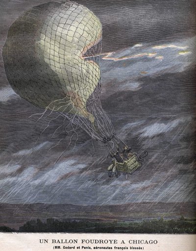 Un ballon frappé à Chicago Louis Godard Jr. (1858-1933) et Panis blessé le SAMEDI 25 juillet - Unknown artist