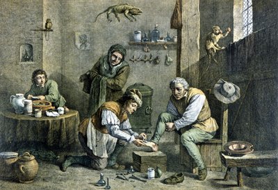 Un médecin de campagne soignant un de ses patients - Unknown artist