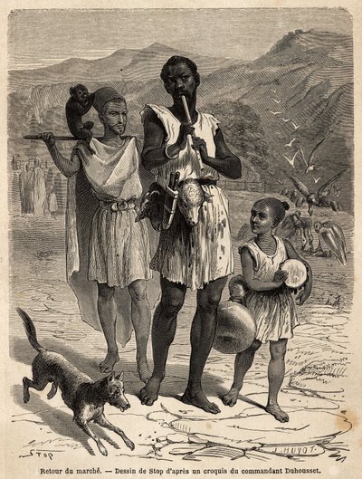 Un joueur de flûte, accompagné d
