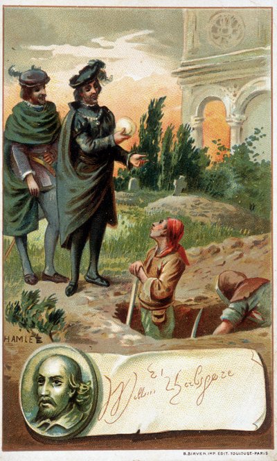 Une scène de « Hamlet » par William Shakespeare - chromo. fin 19ème siècle - Unknown artist