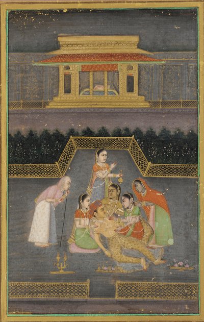 Un homme malade entouré de sa famille - Unknown artist