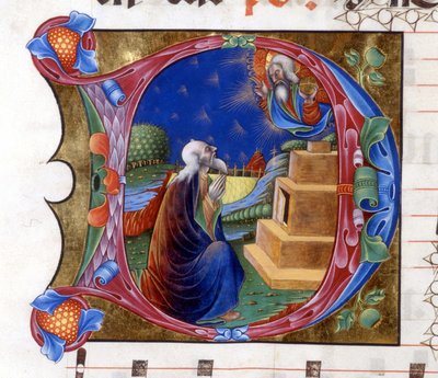 Abraham est invité par le Seigneur à quitter sa terre. Miniature d