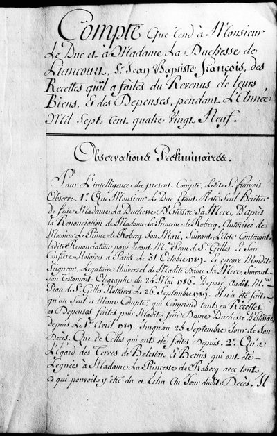 Livre de comptes pour l