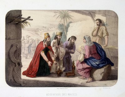Adoration des Mages (offrande au Christ, à la Vierge Marie et à Joseph) - Unknown artist