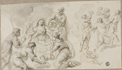 Adoration des bergers; Lapidation de Saint Étienne - Unknown artist