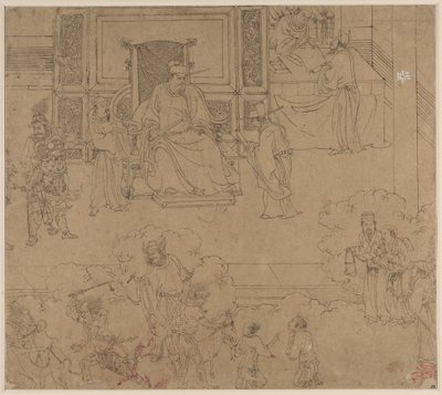 Album de thèmes taoïstes et bouddhistes : Rois des enfers : Feuille 33 - Unknown artist