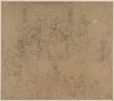 Album de thèmes taoïstes et bouddhistes : Rois des Enfers : Feuille 36 - Unknown artist