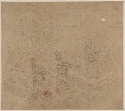 Album de thèmes taoïstes et bouddhistes : Procession de divinités taoïstes : Feuille 17 - Unknown artist