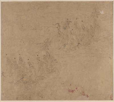 Album de thèmes taoïstes et bouddhistes : Procession de divinités taoïstes : Feuille 25 - Unknown artist
