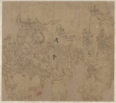 Album de thèmes taoïstes et bouddhistes : Procession de divinités taoïstes : Feuille 3 - Unknown artist