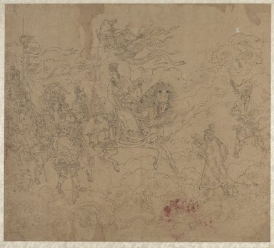 Album de thèmes taoïstes et bouddhistes : Procession des divinités taoïstes : Feuille 4 - Unknown artist