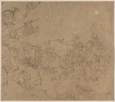 Album de thèmes taoïstes et bouddhistes : Recherche de la montagne : Feuille 45 - Unknown artist