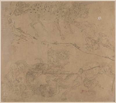 Album de thèmes taoïstes et bouddhistes : Recherche de la montagne : Feuille 47 - Unknown artist
