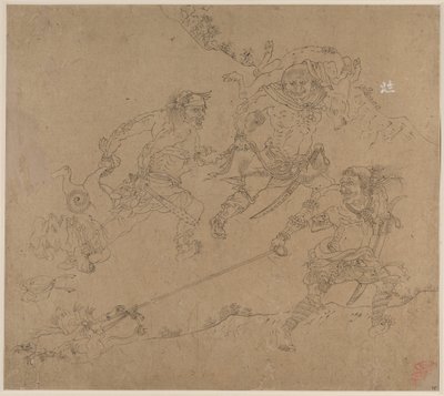 Album de thèmes taoïstes et bouddhistes : Recherche de la montagne : Feuille 48 - Unknown artist