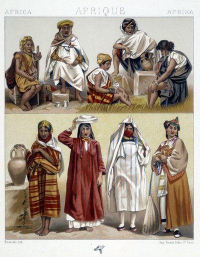 Algérie et Tunisie, costumes populaires - dans « Le costume historique » par Racinet - Unknown artist
