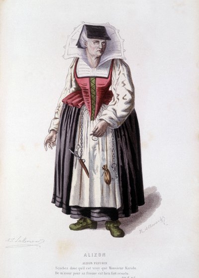 Alizon Fleurie dans "Alizon" (par JC Discret), dans "Le théâtre français au 16ème et 17ème siècle antérieurs à Molière" par Edouard Fournier - Unknown artist