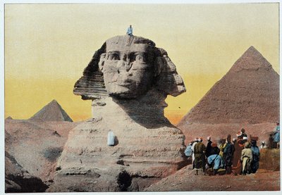 Égypte ancienne : le sphinx et les pyramides de Gizeh. Fin du 19ème siècle - Unknown artist