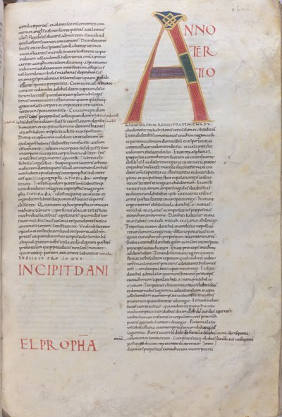 Anno tertio : Incipit Daniel Propha.Incipit du Livre du Prophète Daniel, XIe siècle (miniature, manuscrit membranaire) - Unknown artist