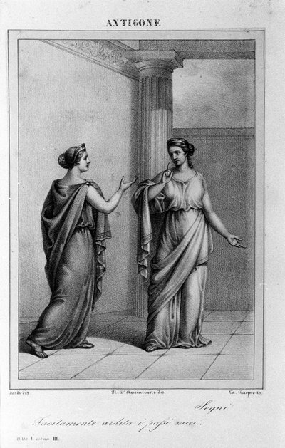 Antigone Acte I, scène 3. Tragédie italienne de Vittorio Alfieri écrite en 1783 d